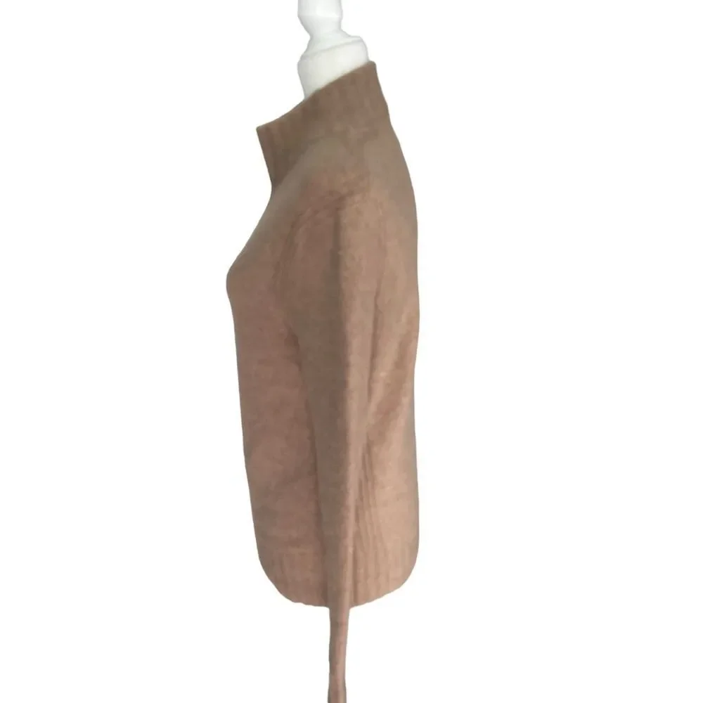 J. Crew Camel Tan Wool Blend Supersoft Yarn Mock Neck Long Sleeve Sweater Size M